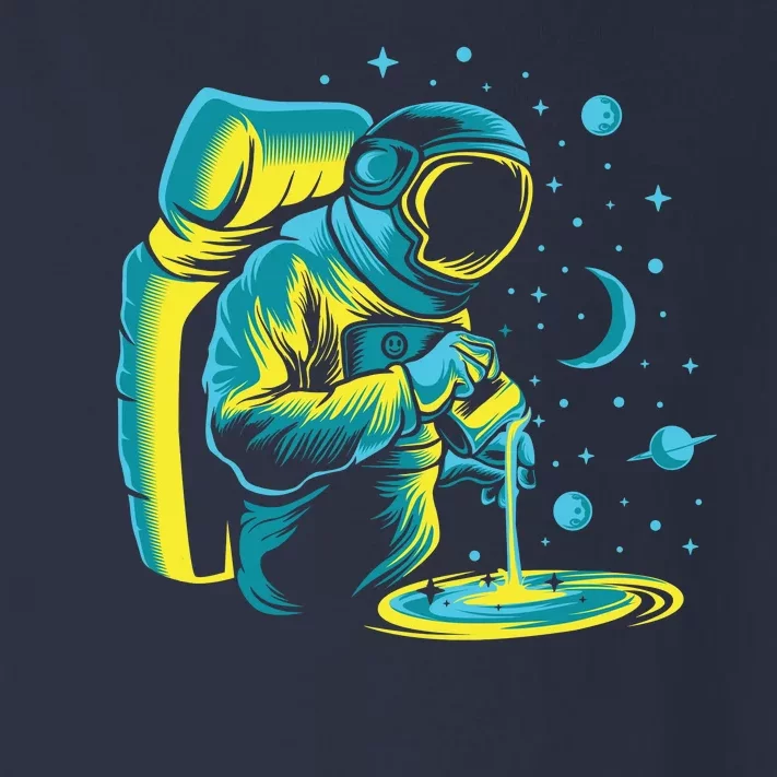 Galaxy Coffee Astronaut Pouring Coffee Toddler Long Sleeve Shirt