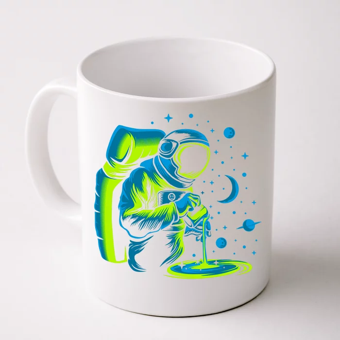 Galaxy Coffee Astronaut Pouring Coffee Front & Back Coffee Mug