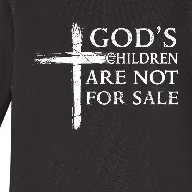 Gods Children Are Not For Sale Cross Christian Baby Long Sleeve Bodysuit