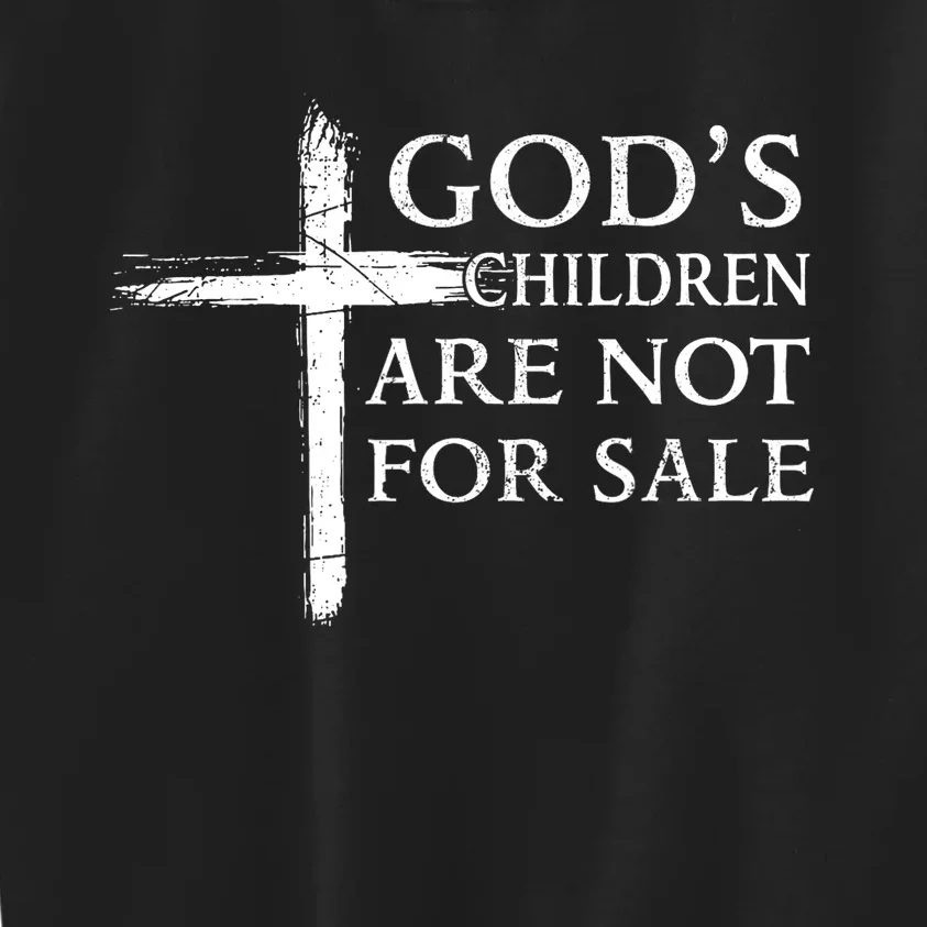 Gods Children Are Not For Sale Cross Christian Kids Sweatshirt