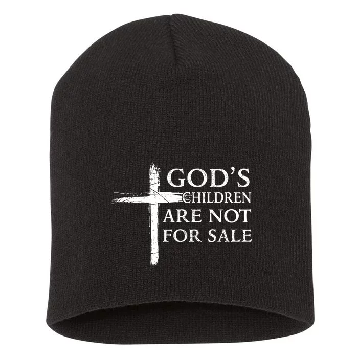 Gods Children Are Not For Sale Cross Christian Short Acrylic Beanie