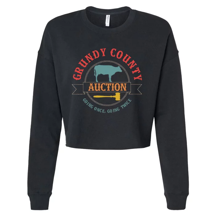 Grundy County Auction Going Once Going Twice Cropped Pullover Crew