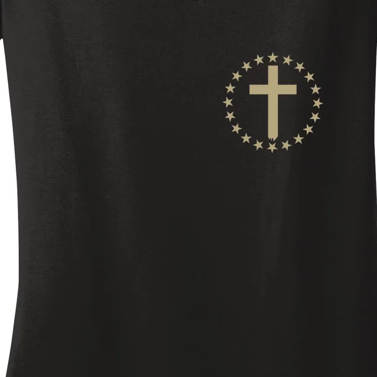 Gods Children Are Not For Sale Cross Christian (Double Side) Front & Back Women's V-Neck T-Shirt