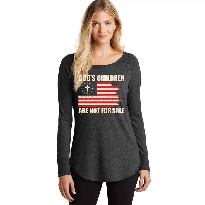 Gods Children Are Not For Sale Funny Christian Quote Women's Perfect Tri Tunic Long Sleeve Shirt