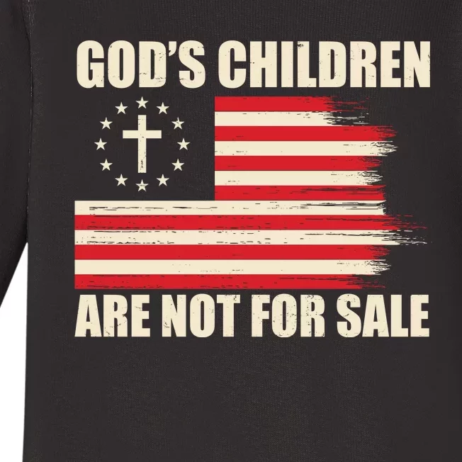 Gods Children Are Not For Sale Funny Christian Quote Baby Long Sleeve Bodysuit