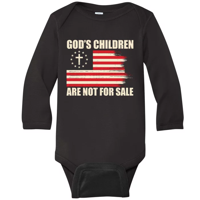 Gods Children Are Not For Sale Funny Christian Quote Baby Long Sleeve Bodysuit