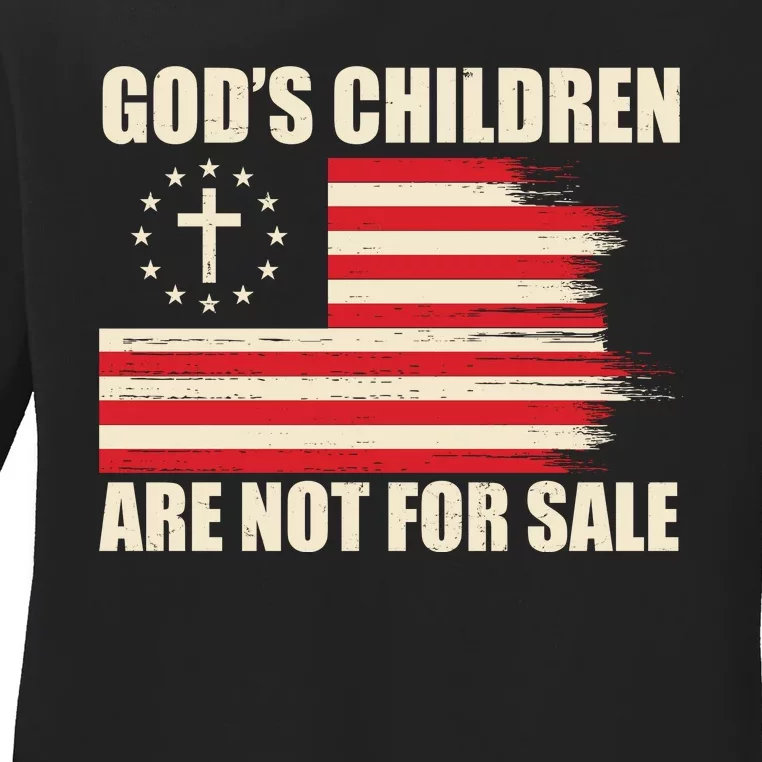 Gods Children Are Not For Sale Funny Christian Quote Ladies Long Sleeve Shirt