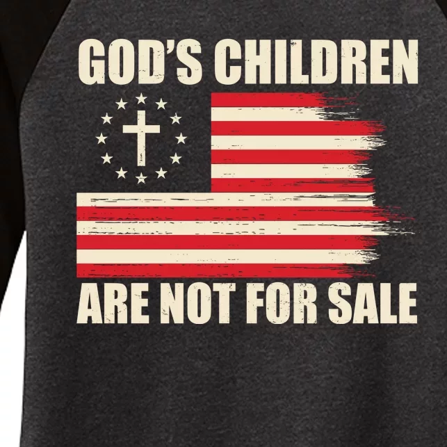 Gods Children Are Not For Sale Funny Christian Quote Women's Tri-Blend 3/4-Sleeve Raglan Shirt