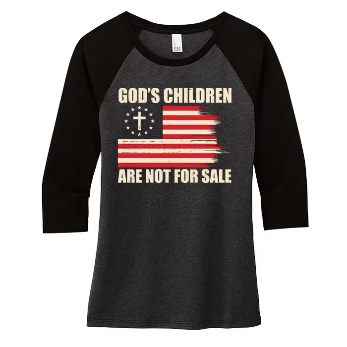 Gods Children Are Not For Sale Funny Christian Quote Women's Tri-Blend 3/4-Sleeve Raglan Shirt