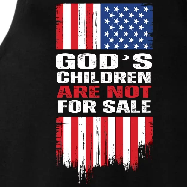 Gods Children Are Not For Sale American Flag Ladies Tri-Blend Wicking Tank