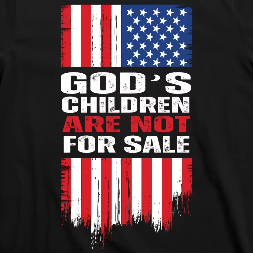 Gods Children Are Not For Sale American Flag T-Shirt