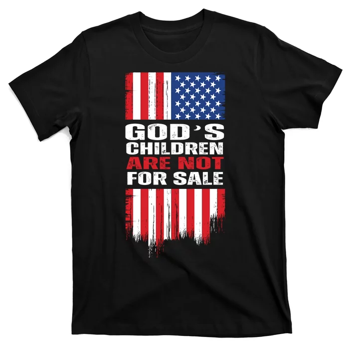 Gods Children Are Not For Sale American Flag T-Shirt