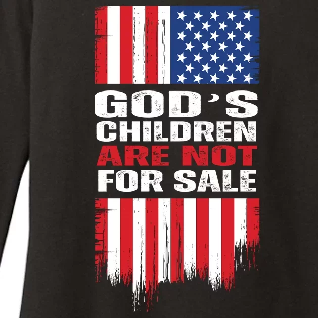 Gods Children Are Not For Sale American Flag Womens CVC Long Sleeve Shirt