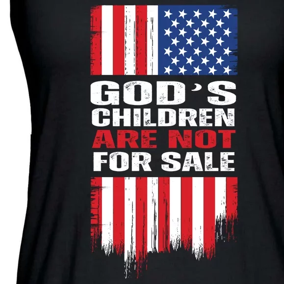 Gods Children Are Not For Sale American Flag Ladies Essential Flowy Tank