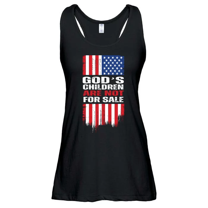 Gods Children Are Not For Sale American Flag Ladies Essential Flowy Tank