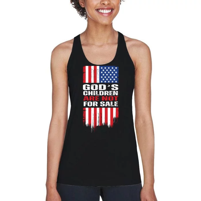 Gods Children Are Not For Sale American Flag Women's Racerback Tank