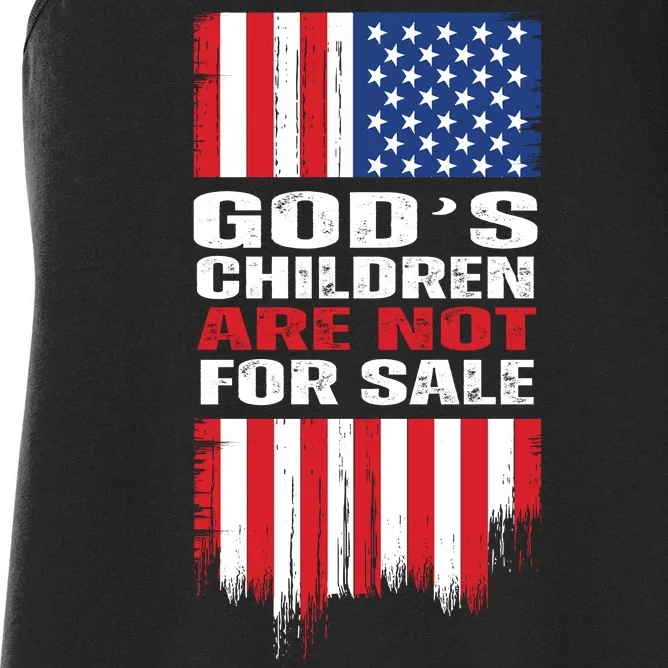 Gods Children Are Not For Sale American Flag Women's Racerback Tank