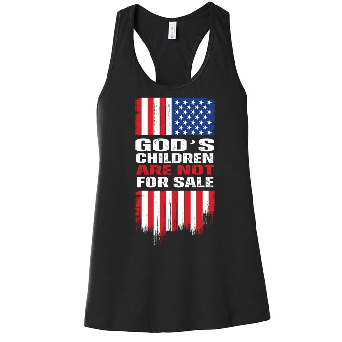 Gods Children Are Not For Sale American Flag Women's Racerback Tank