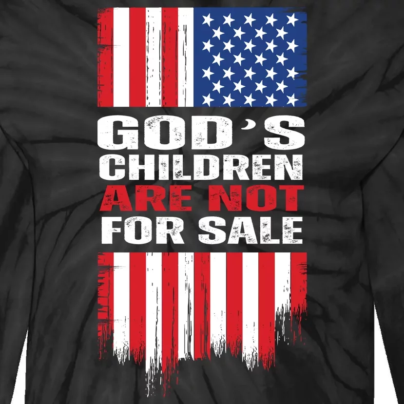 Gods Children Are Not For Sale American Flag Tie-Dye Long Sleeve Shirt