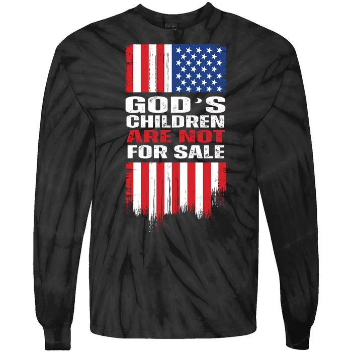 Gods Children Are Not For Sale American Flag Tie-Dye Long Sleeve Shirt