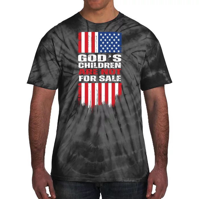 Gods Children Are Not For Sale American Flag Tie-Dye T-Shirt