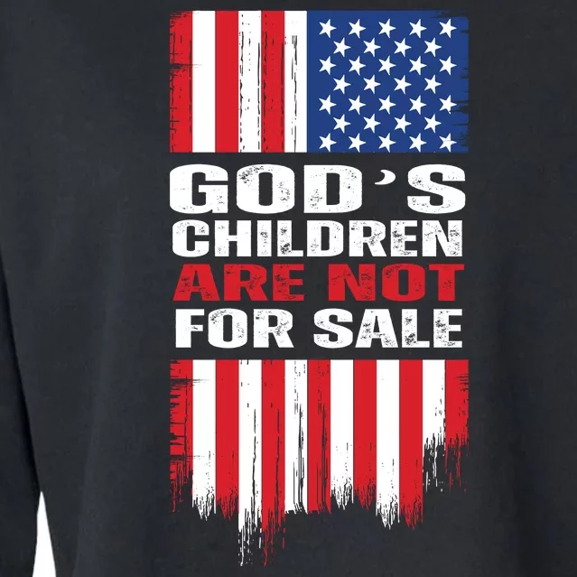 Gods Children Are Not For Sale American Flag Cropped Pullover Crew