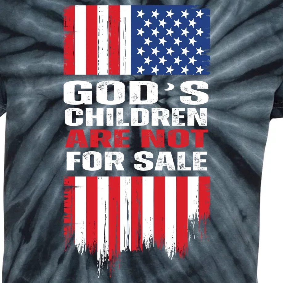 Gods Children Are Not For Sale American Flag Kids Tie-Dye T-Shirt