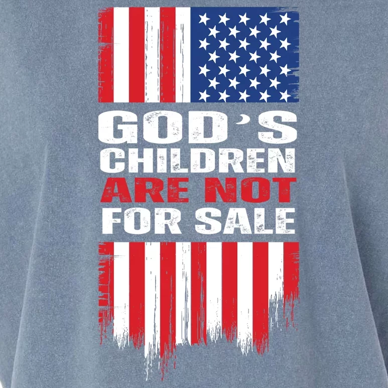 Gods Children Are Not For Sale American Flag Garment-Dyed Women's Muscle Tee