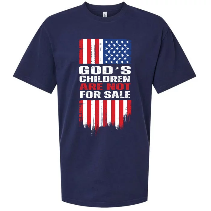 Gods Children Are Not For Sale American Flag Sueded Cloud Jersey T-Shirt