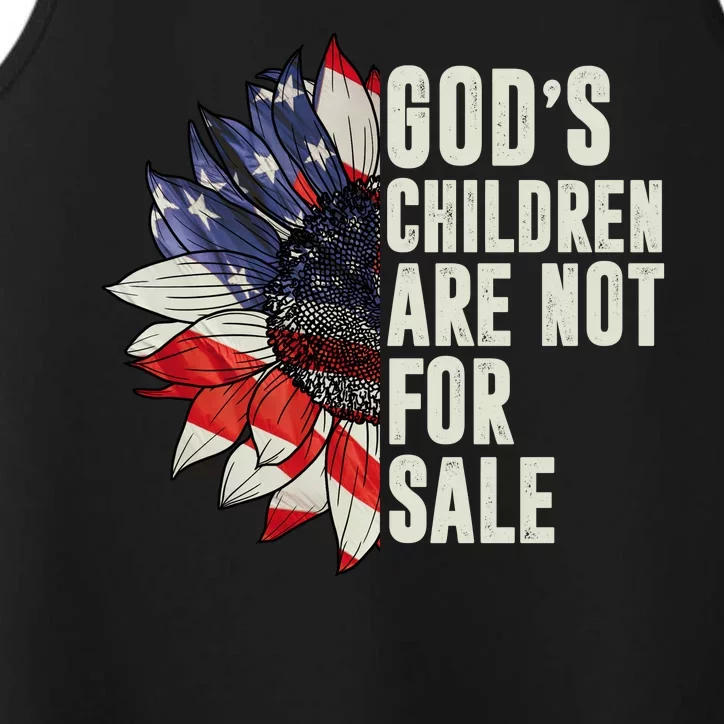 Gods Children Are Not For Sale Floral Flag Performance Tank