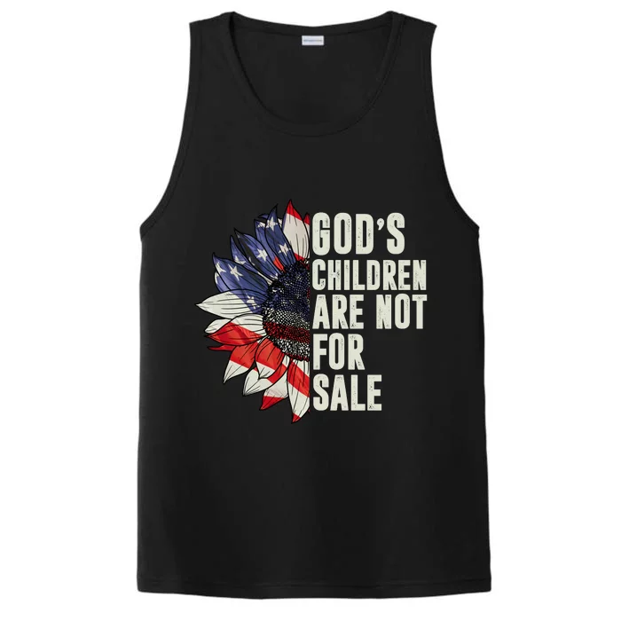 Gods Children Are Not For Sale Floral Flag Performance Tank