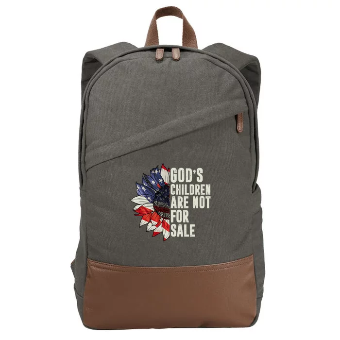 Gods Children Are Not For Sale Floral Flag Cotton Canvas Backpack