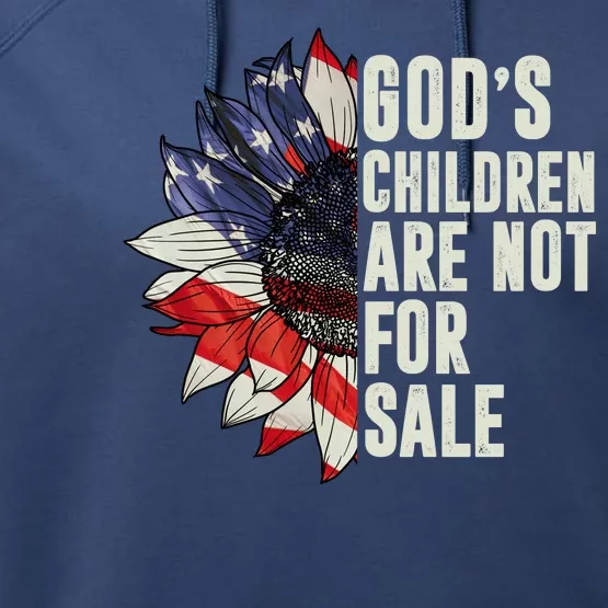 Gods Children Are Not For Sale Floral Flag Performance Fleece Hoodie