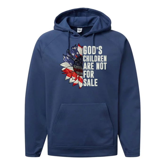 Gods Children Are Not For Sale Floral Flag Performance Fleece Hoodie