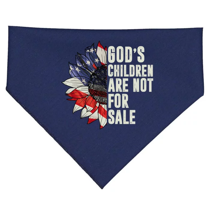 Gods Children Are Not For Sale Floral Flag USA-Made Doggie Bandana