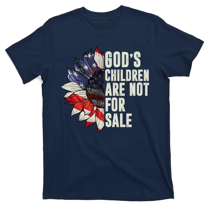 Gods Children Are Not For Sale Floral Flag T-Shirt