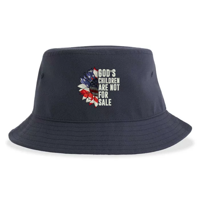 Gods Children Are Not For Sale Floral Flag Sustainable Bucket Hat