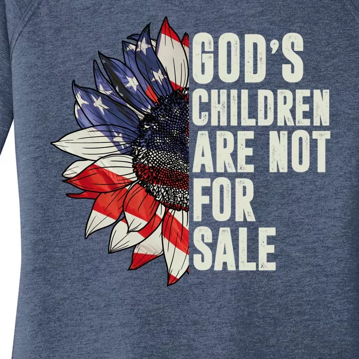 Gods Children Are Not For Sale Floral Flag Women's Perfect Tri Tunic Long Sleeve Shirt