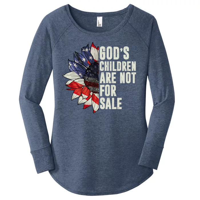 Gods Children Are Not For Sale Floral Flag Women's Perfect Tri Tunic Long Sleeve Shirt