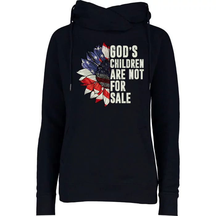 Gods Children Are Not For Sale Floral Flag Womens Funnel Neck Pullover Hood