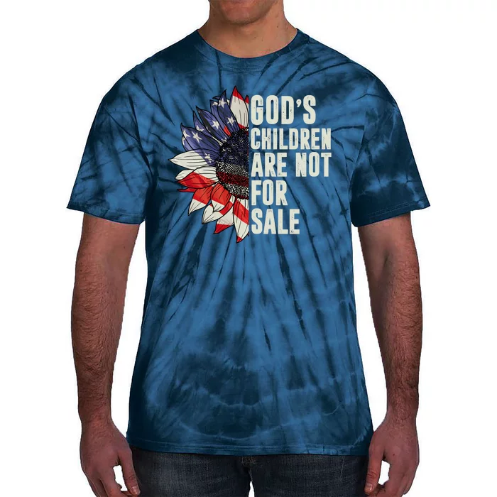 Gods Children Are Not For Sale Floral Flag Tie-Dye T-Shirt