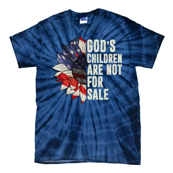 Gods Children Are Not For Sale Floral Flag Tie-Dye T-Shirt