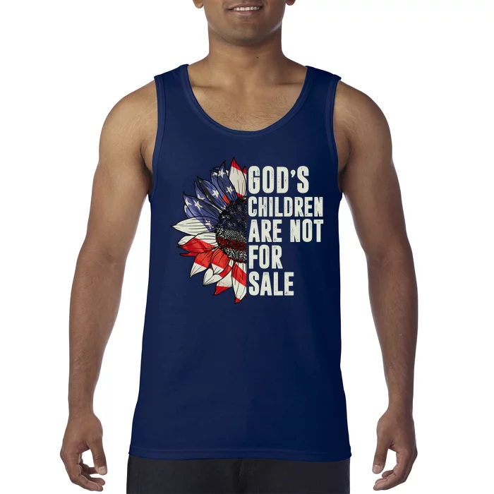 Gods Children Are Not For Sale Floral Flag Tank Top