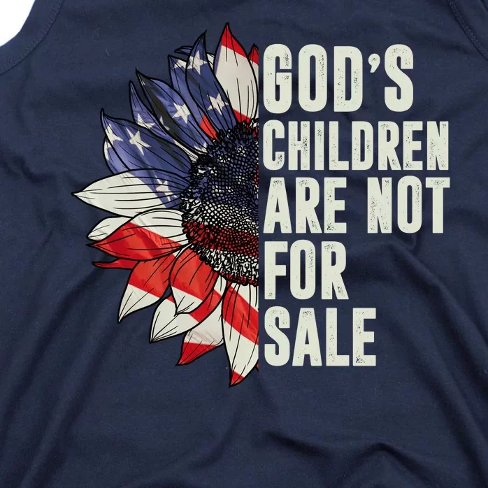 Gods Children Are Not For Sale Floral Flag Tank Top