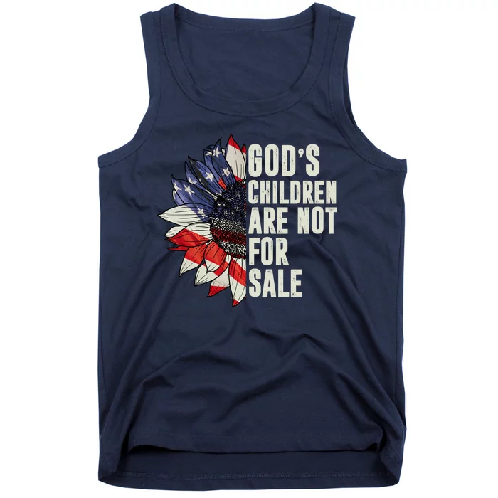 Gods Children Are Not For Sale Floral Flag Tank Top