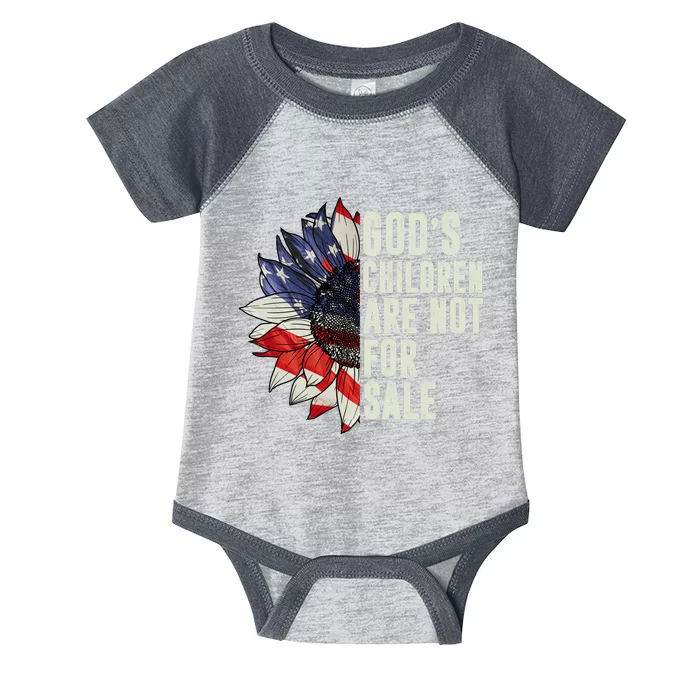 Gods Children Are Not For Sale Floral Flag Infant Baby Jersey Bodysuit