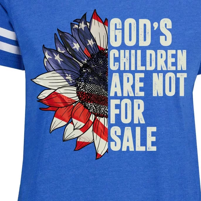 Gods Children Are Not For Sale Floral Flag Enza Ladies Jersey Football T-Shirt