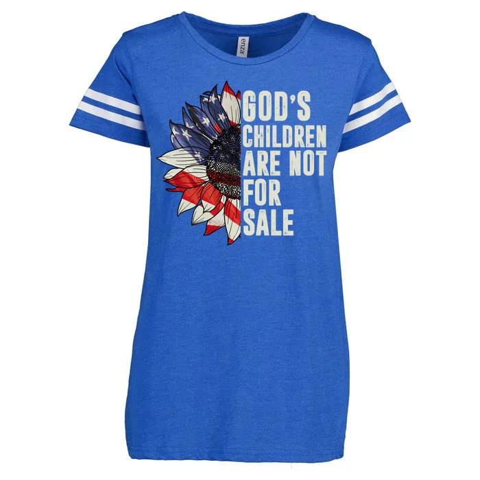 Gods Children Are Not For Sale Floral Flag Enza Ladies Jersey Football T-Shirt