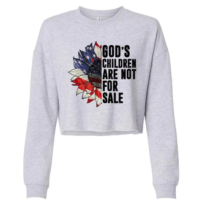 Gods Children Are Not For Sale Floral Flag Cropped Pullover Crew