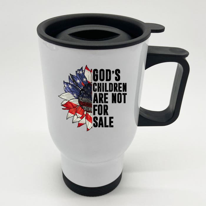 Gods Children Are Not For Sale Floral Flag Front & Back Stainless Steel Travel Mug